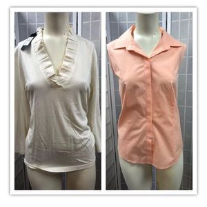 Talbots,Women, blouses(2),orange,Sz14P,beige,SzL.: